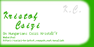 kristof csizi business card